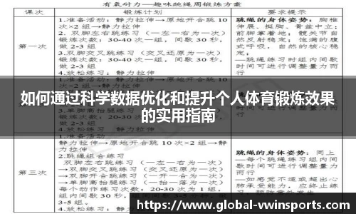 如何通过科学数据优化和提升个人体育锻炼效果的实用指南